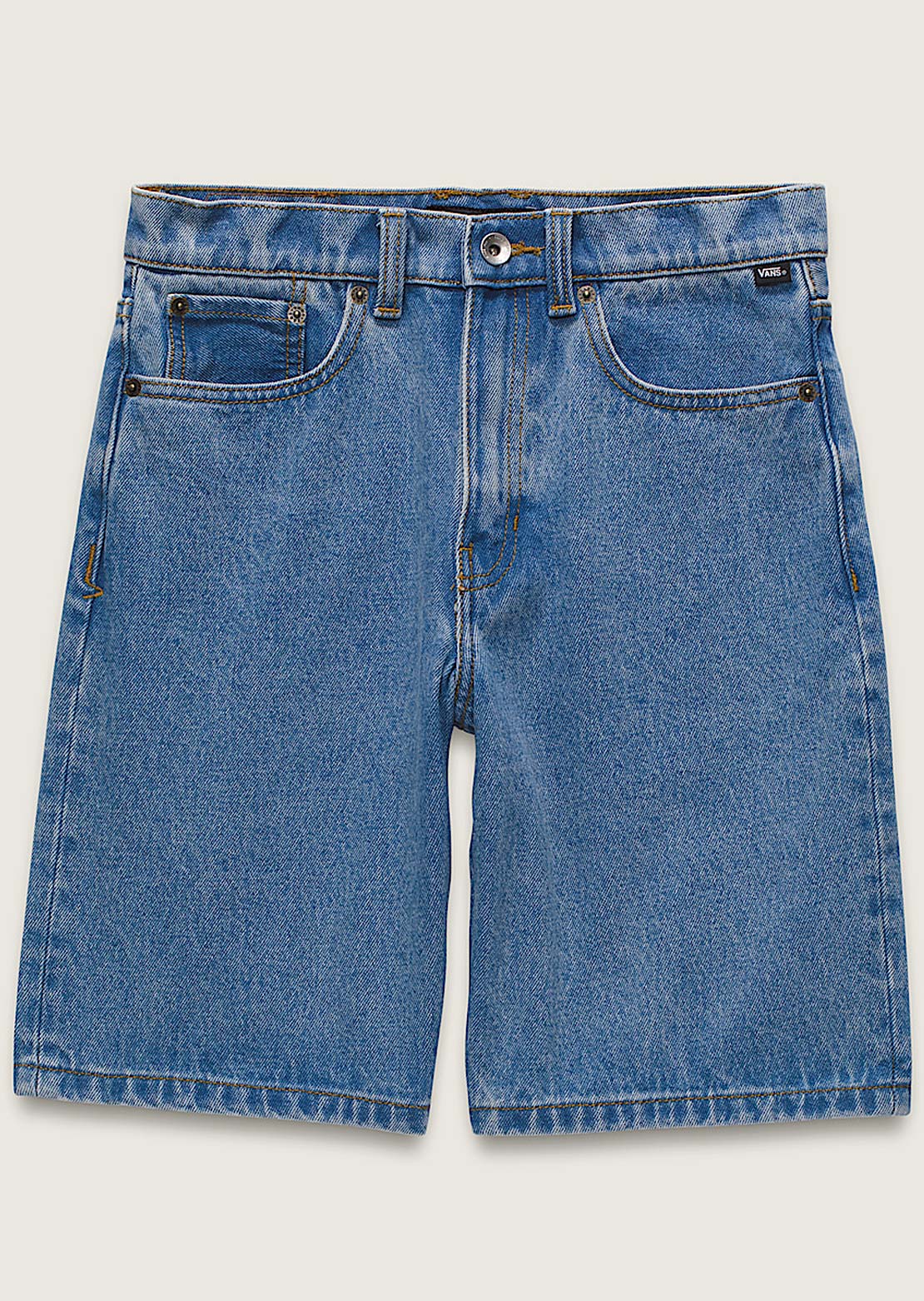 Vans Junior Check-5 Baggy Denim Shorts Stonewash Blue