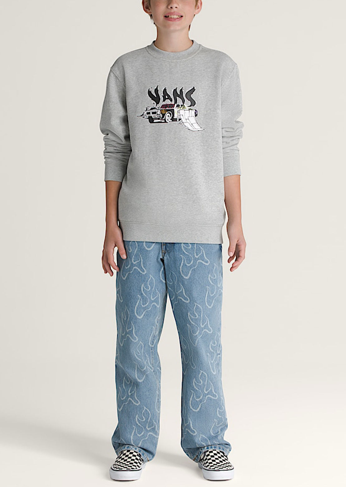 Vans Junior Check-5 Blaze Loose Pants Stonewash Blue