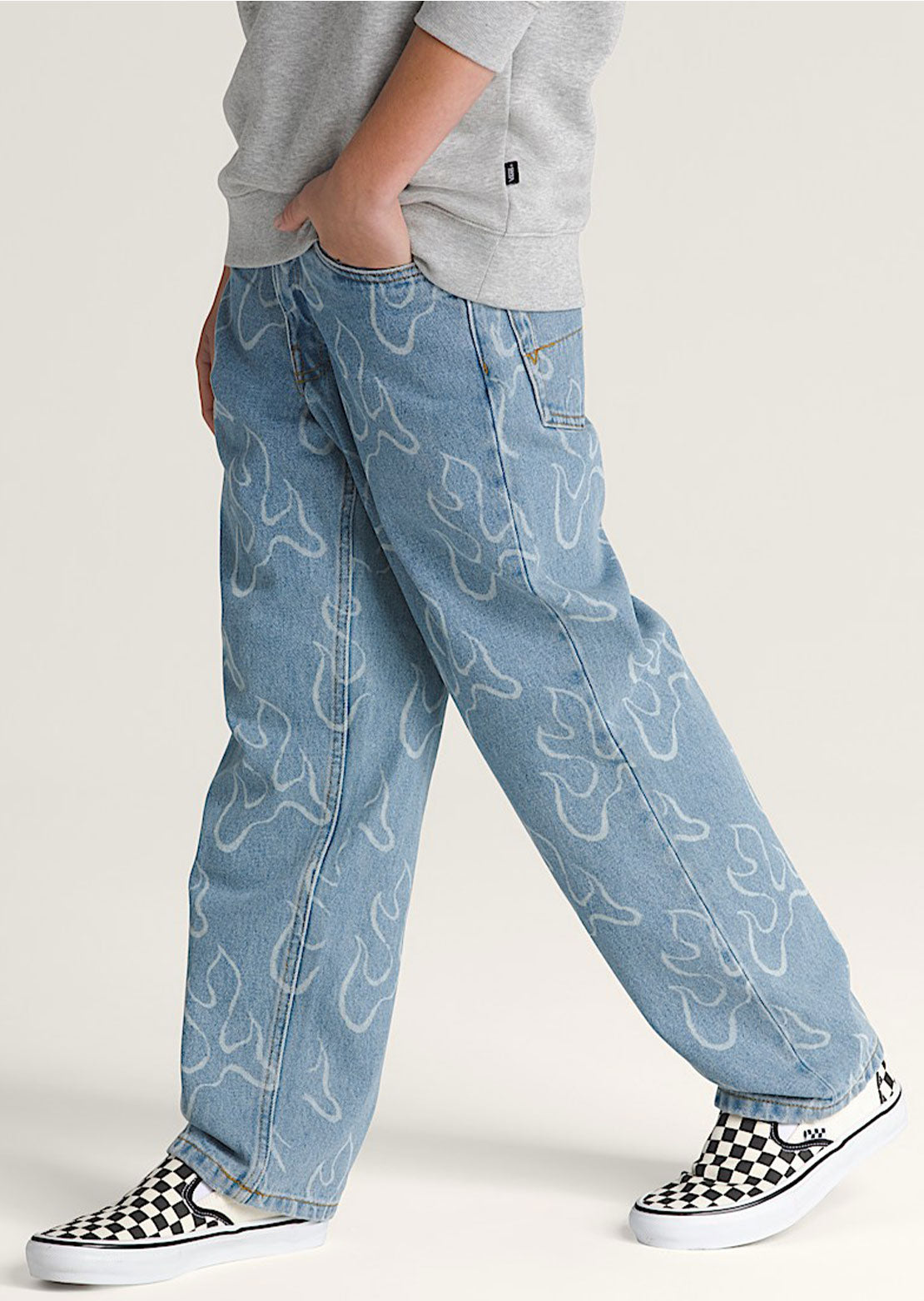 Vans Junior Check-5 Blaze Loose Pants Stonewash Blue