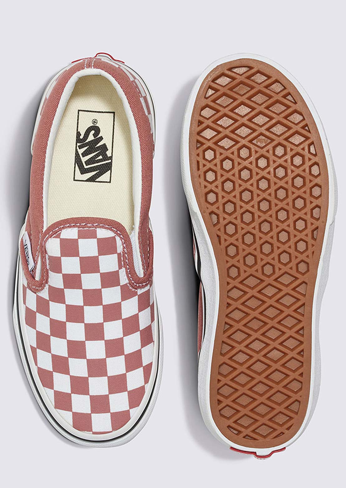 Vans Junior Classic Slip-on Shoes Checkerboard/Withered Rose
