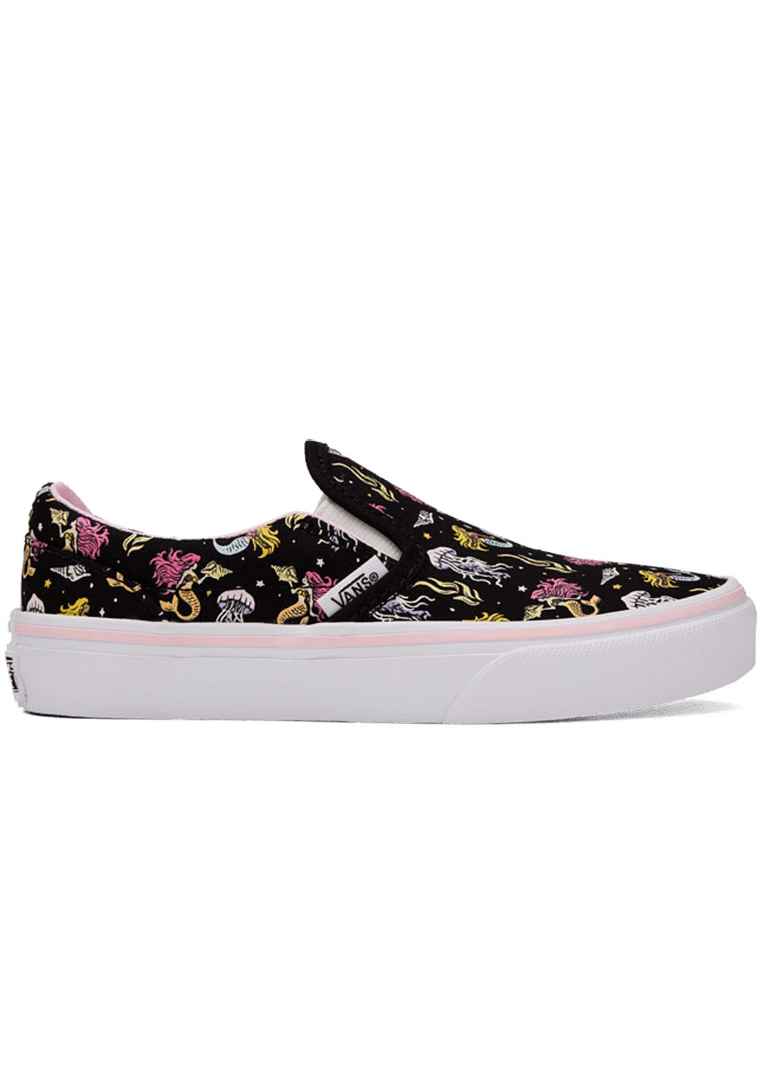 Vans Junior Classic Slip-on Shoes Glow Mermaid Black/Pastel Pink