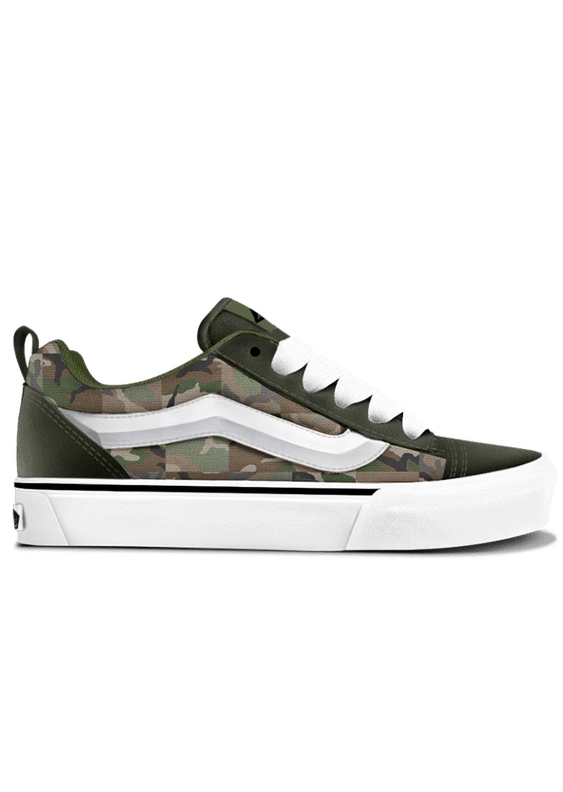 Vans Junior KNU Skool Shoes Check Camo Obsidian Fern/Green