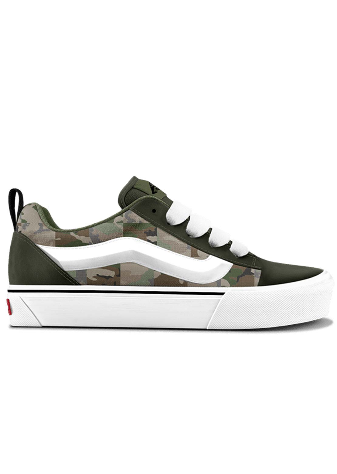 Vans Junior KNU Skool Shoes Check Camo Obsidian Fern/Green