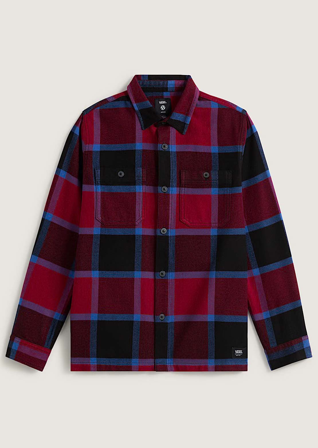 Vans Junior Larkspur Plaid Flannel Button Up Shirt Bordeaux/Black