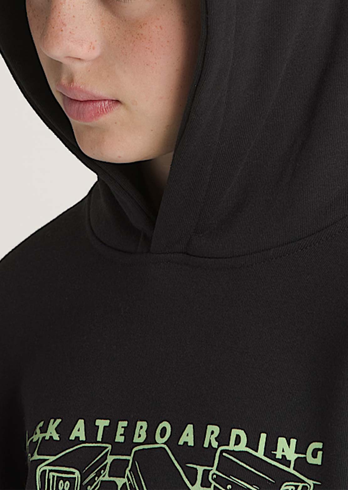 Vans Junior Night Watchers Loose Pullover Hood Black