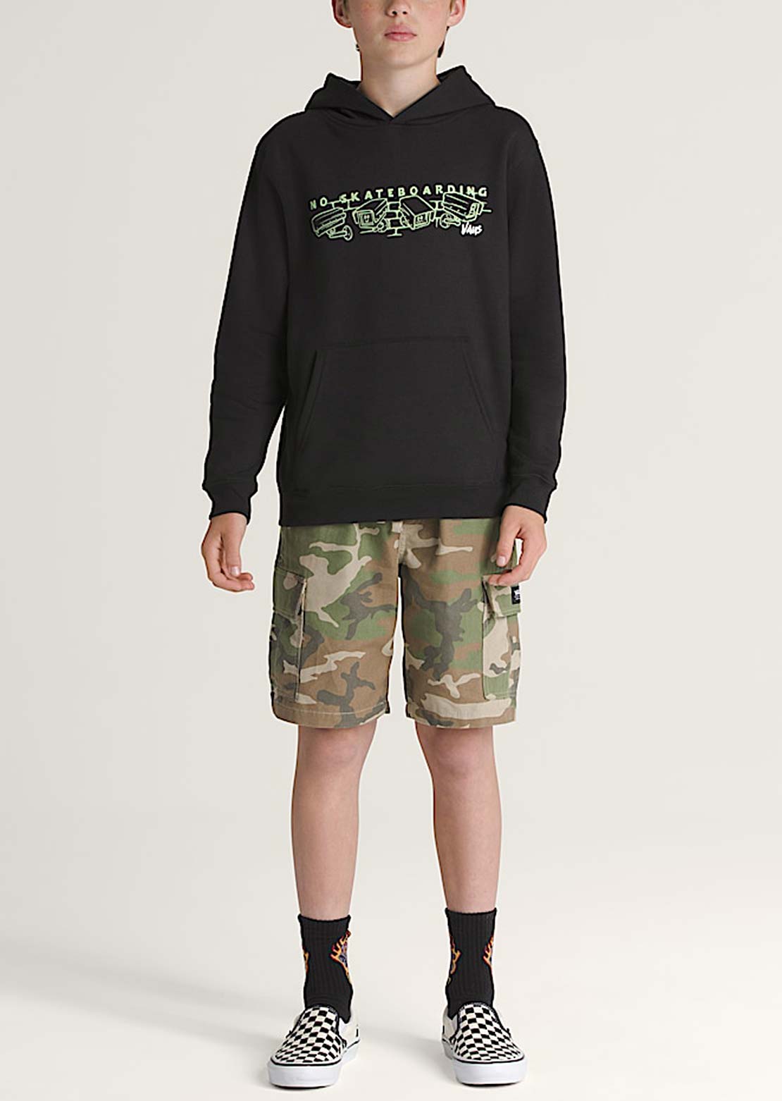 Vans Junior Night Watchers Loose Pullover Hood Black