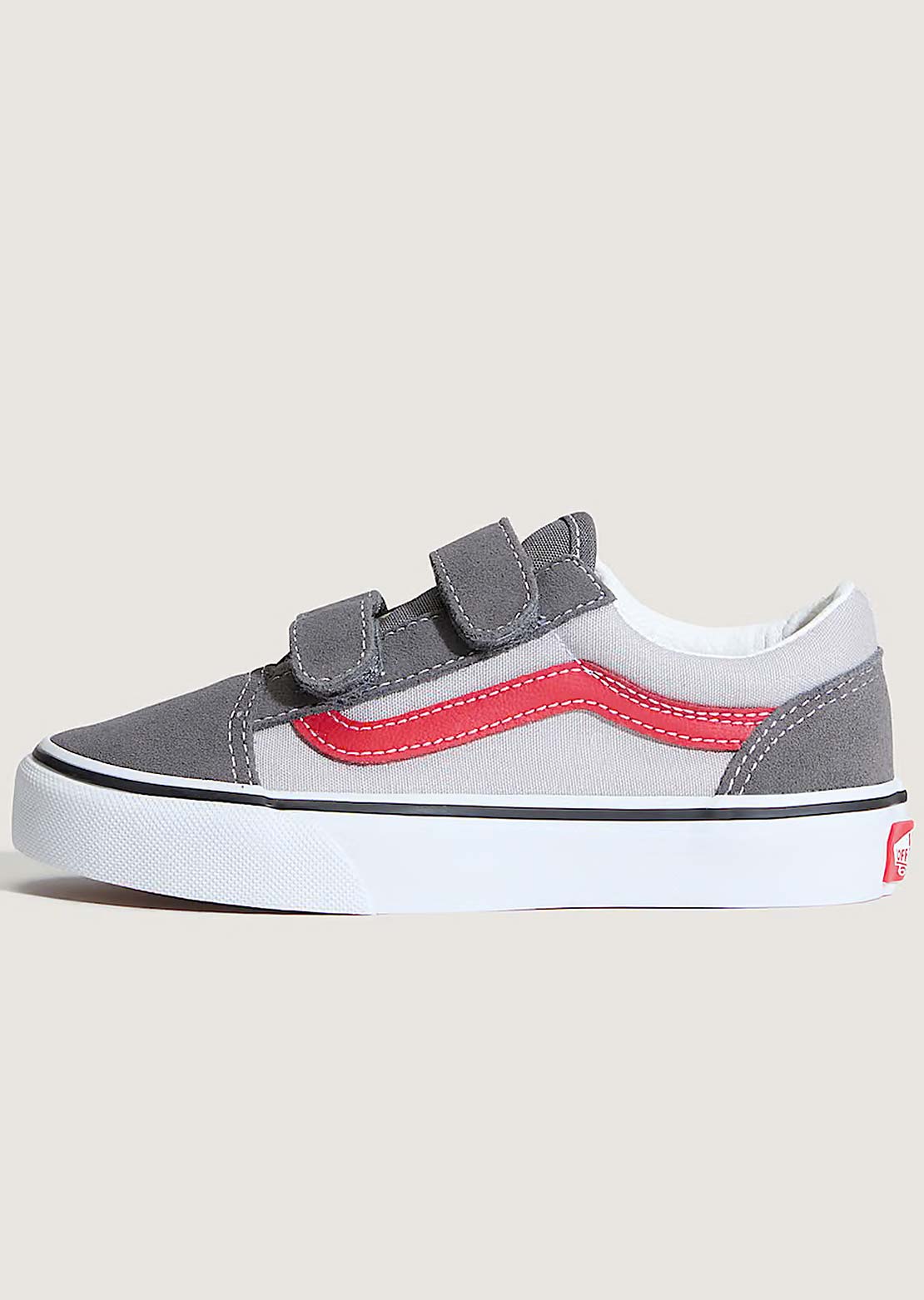 Vans Junior Old Skool V Shoes Pewter/Racing Red