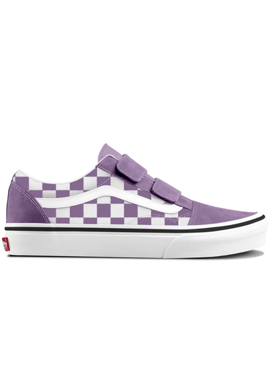 Vans Junior Old Skool V Shoes Color Theory Checkerboard Prism Purple