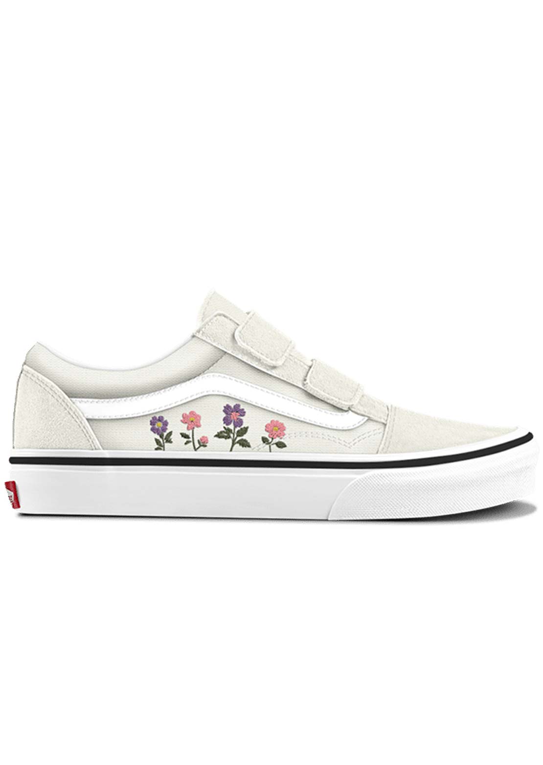 Vans Junior Old Skool V Shoes Floral Embroidery Marshmallow