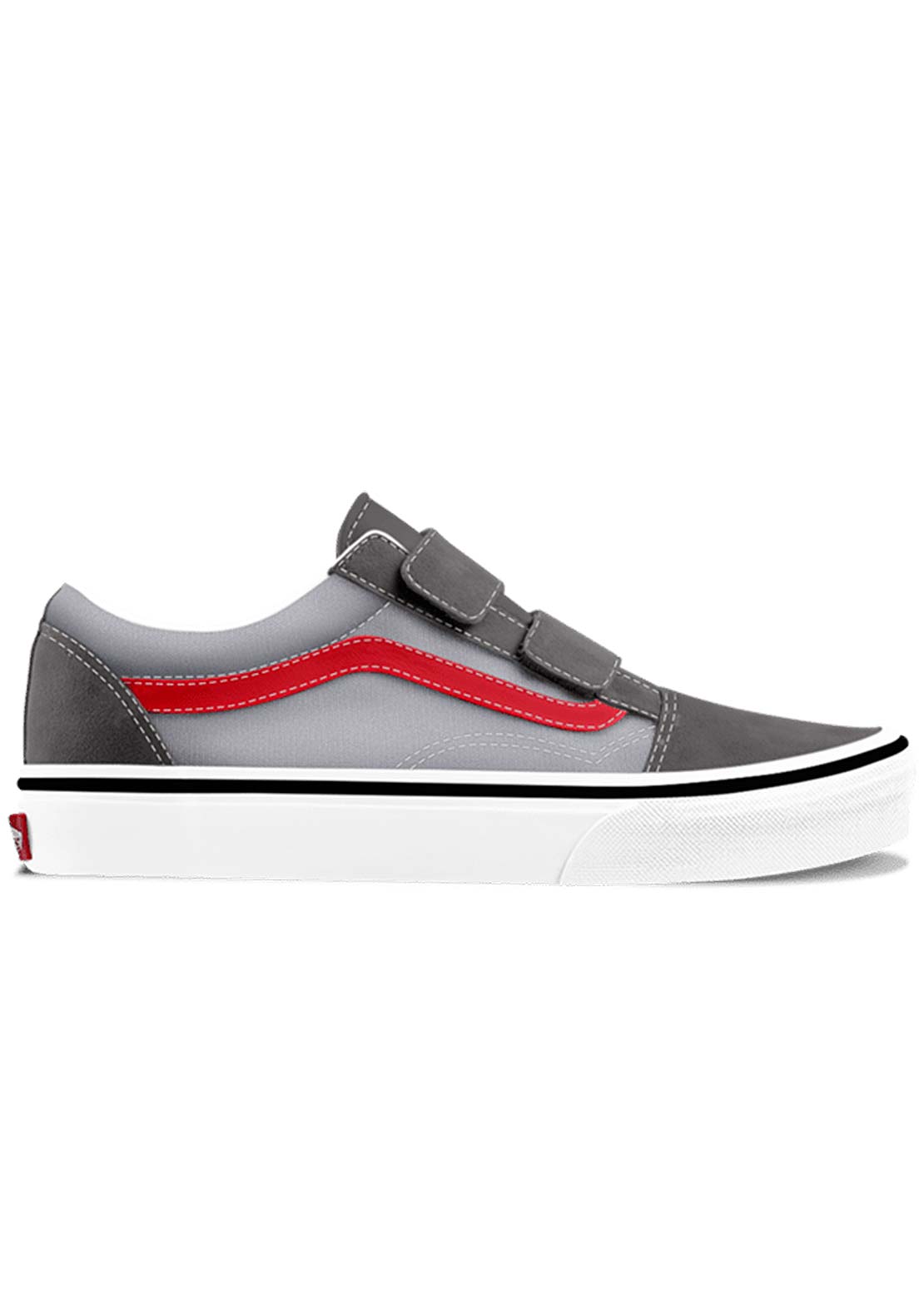 Vans Junior Old Skool V Shoes Pewter/Racing Red