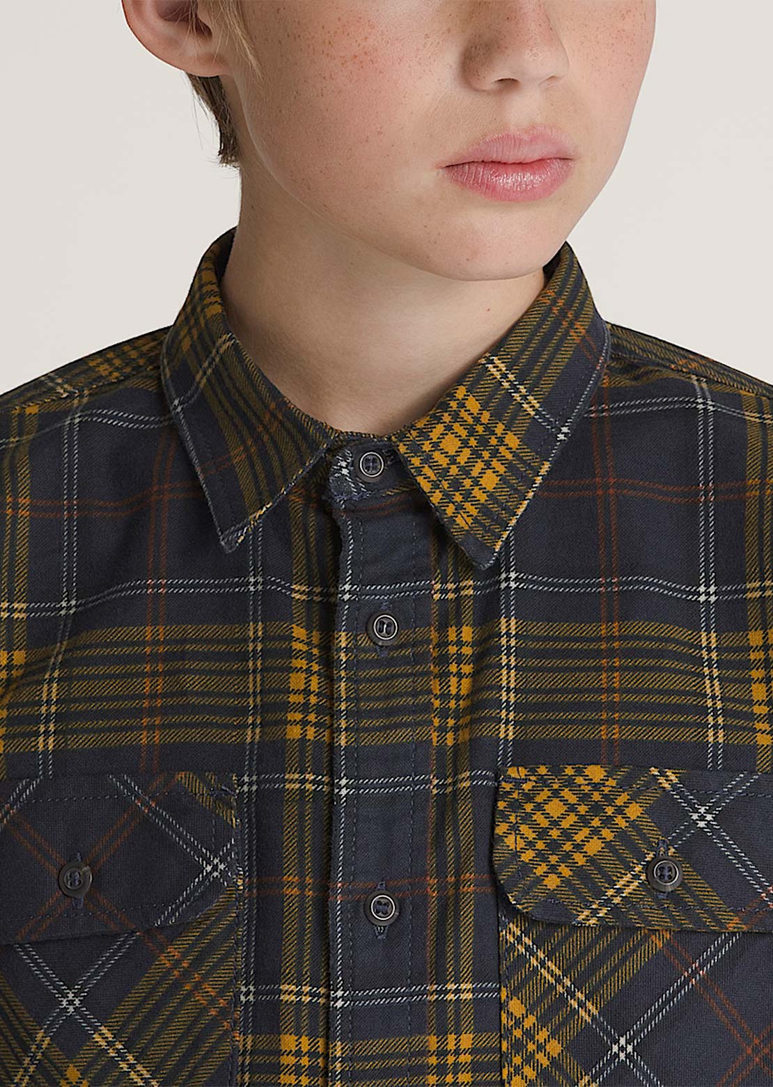 Vans Junior Otis Long Sleeve Woven Button Up Shirt Parisian Night