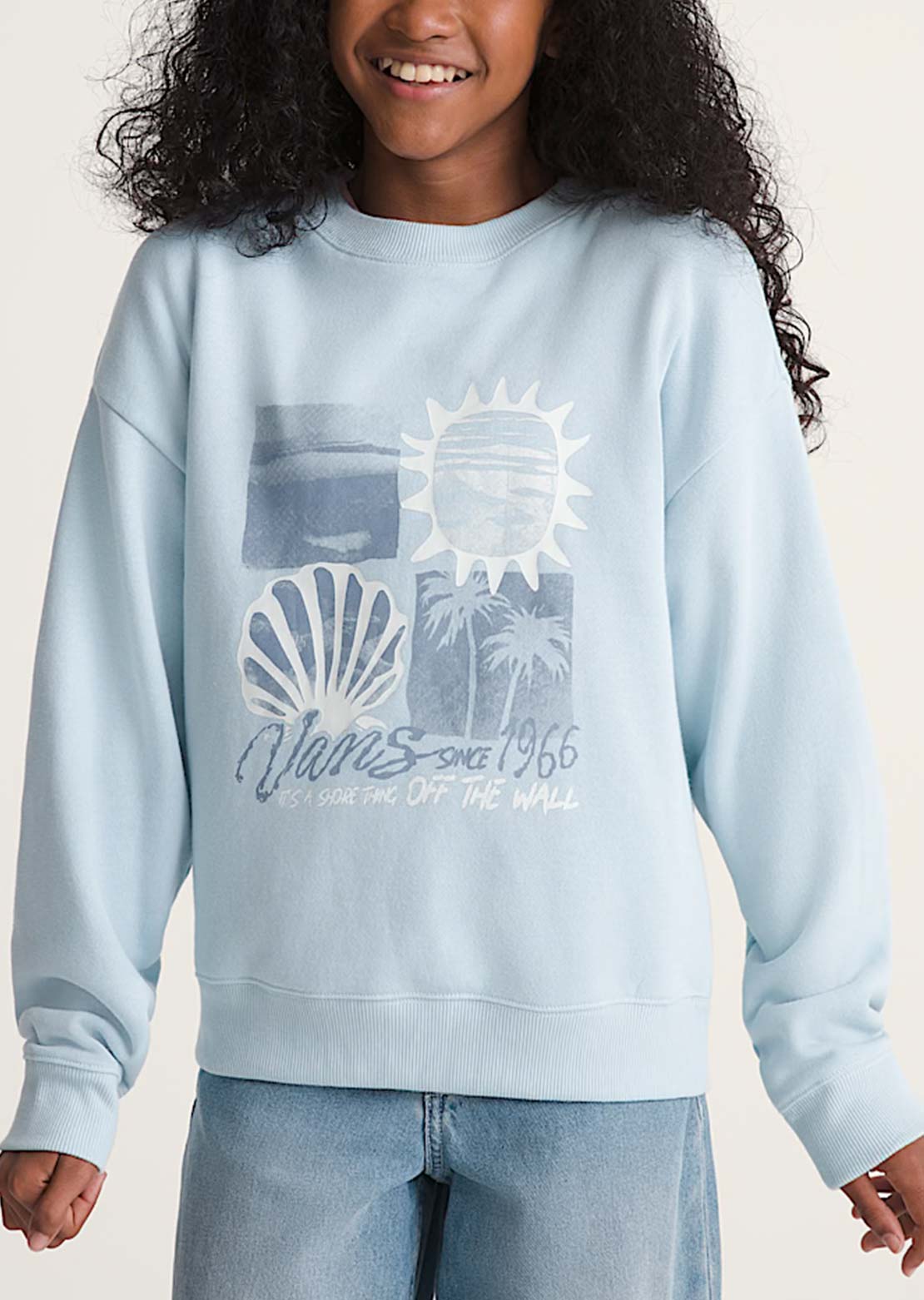 Vans Junior Shore Thing OS Crew Long Sleeve Dawn Mist