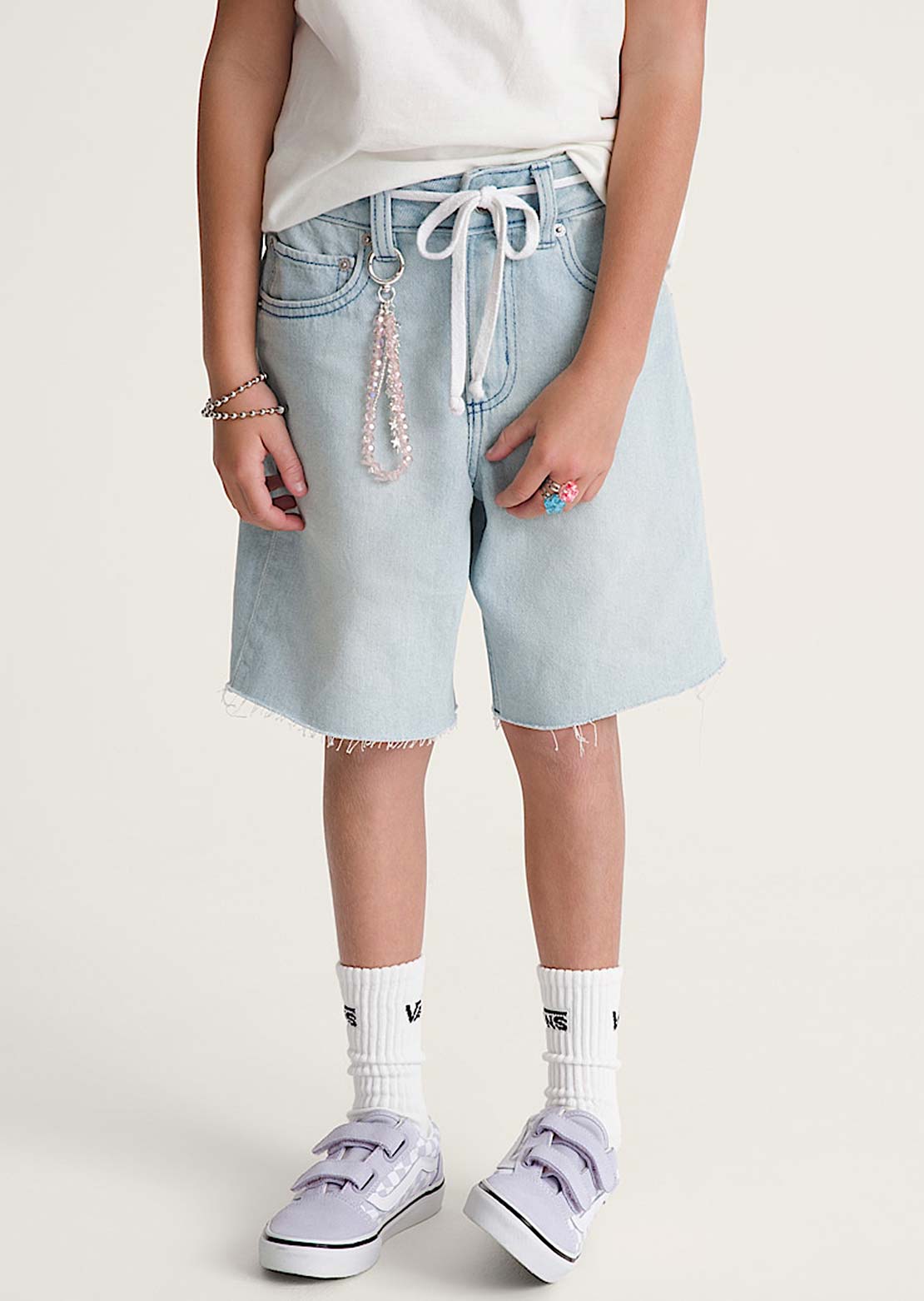 Vans Junior Sirelle Cut-Off Shorts Light Stonewash Blue