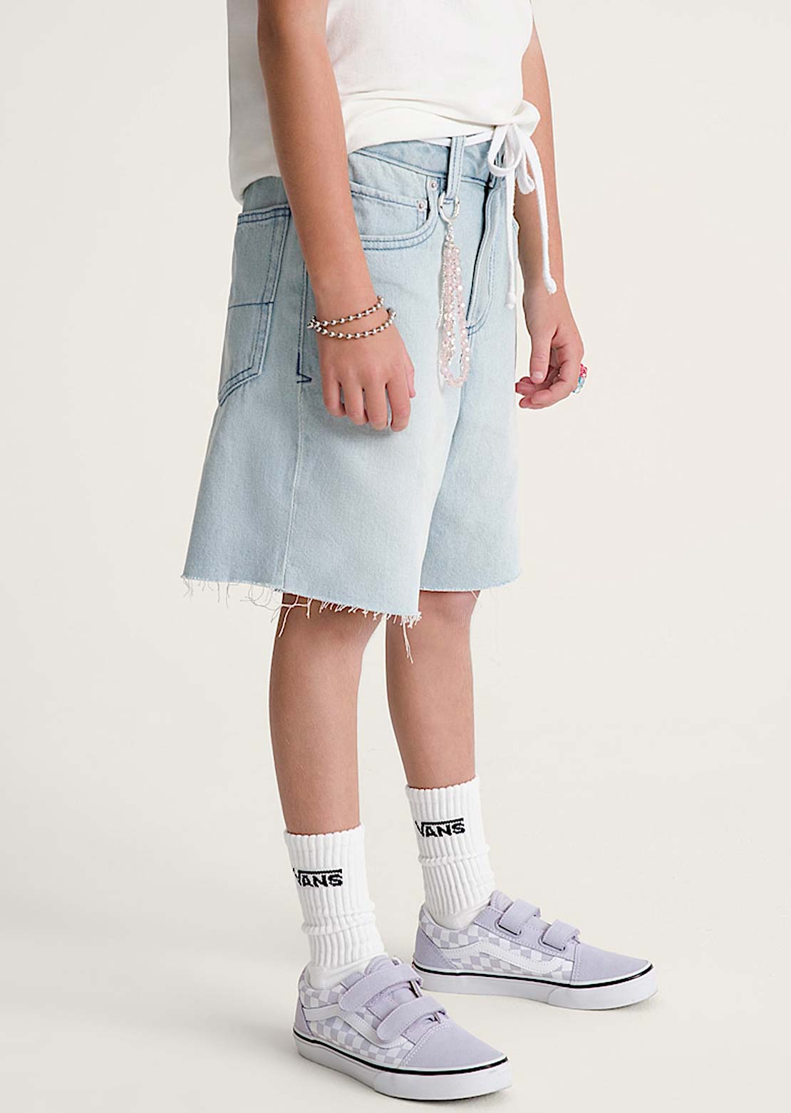 Vans Junior Sirelle Cut-Off Shorts Light Stonewash Blue