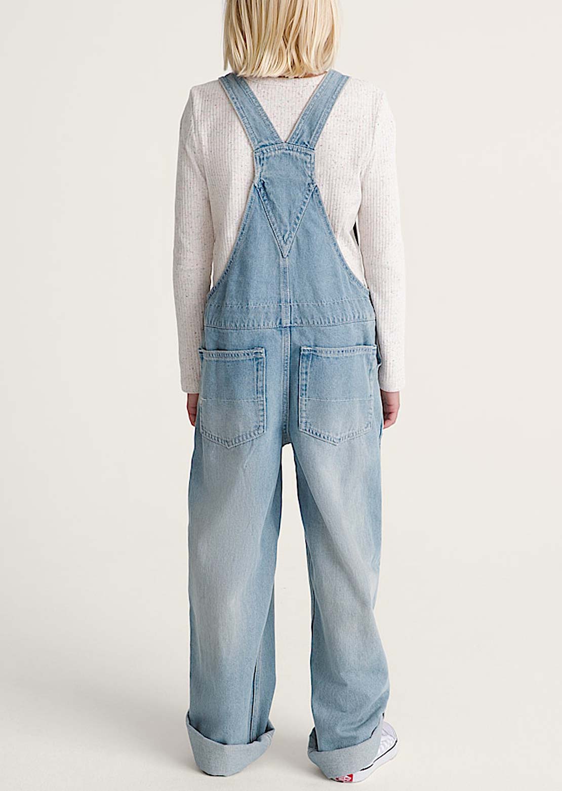 Vans Junior Sirelle Denim Overall Stonewash Blue