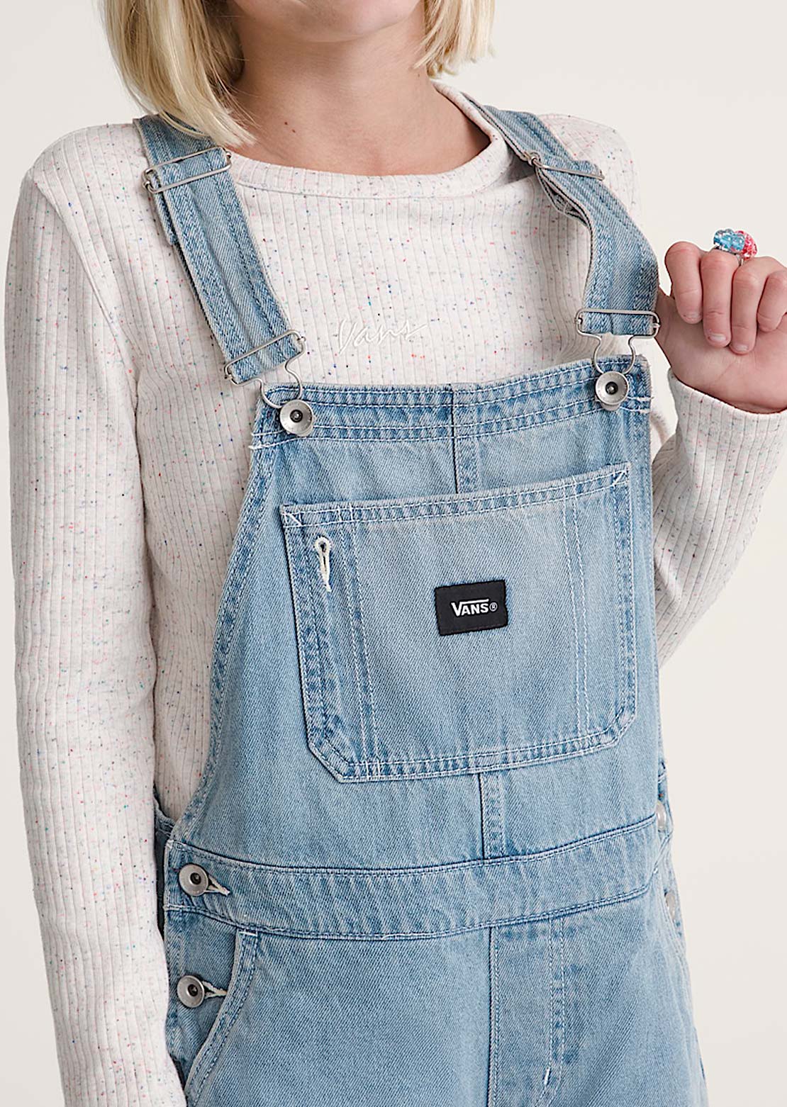 Vans Junior Sirelle Denim Overall Stonewash Blue