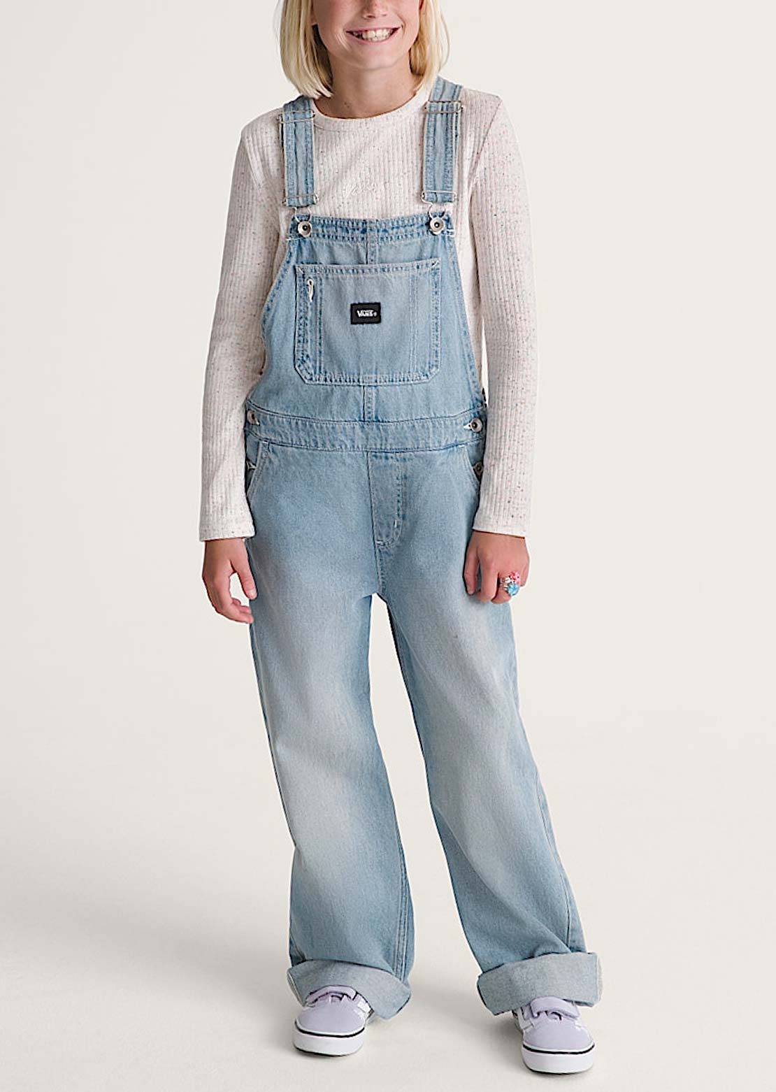 Vans Junior Sirelle Denim Overall Stonewash Blue