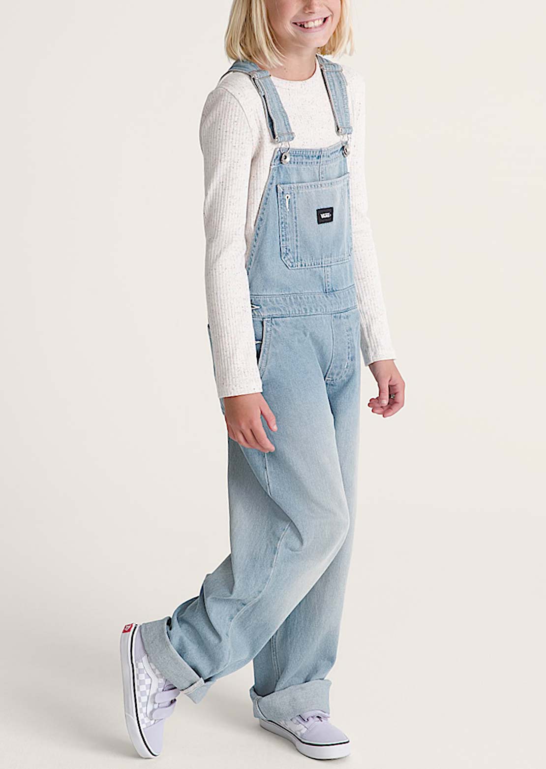 Vans Junior Sirelle Denim Overall Stonewash Blue