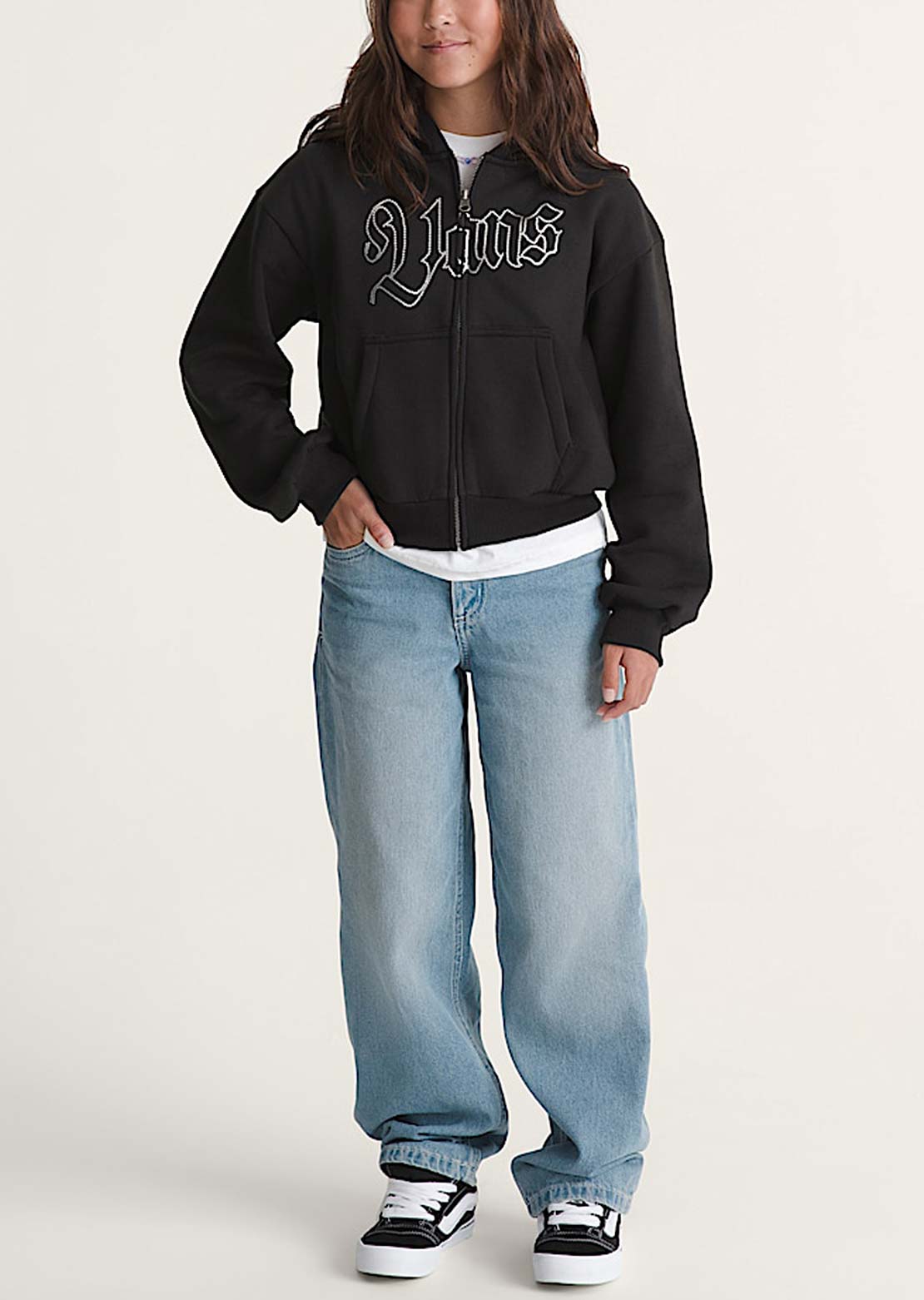 Vans Junior Sirelle Puddle Pants Stonewash Blue