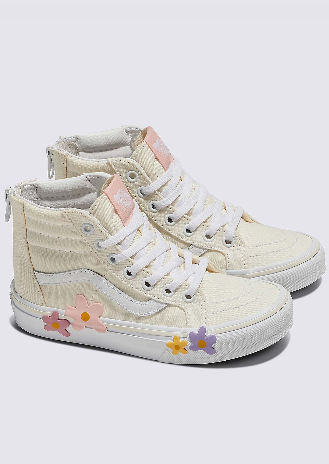 Vans Junior Sk8-hi Zip Flower Shoes Egret