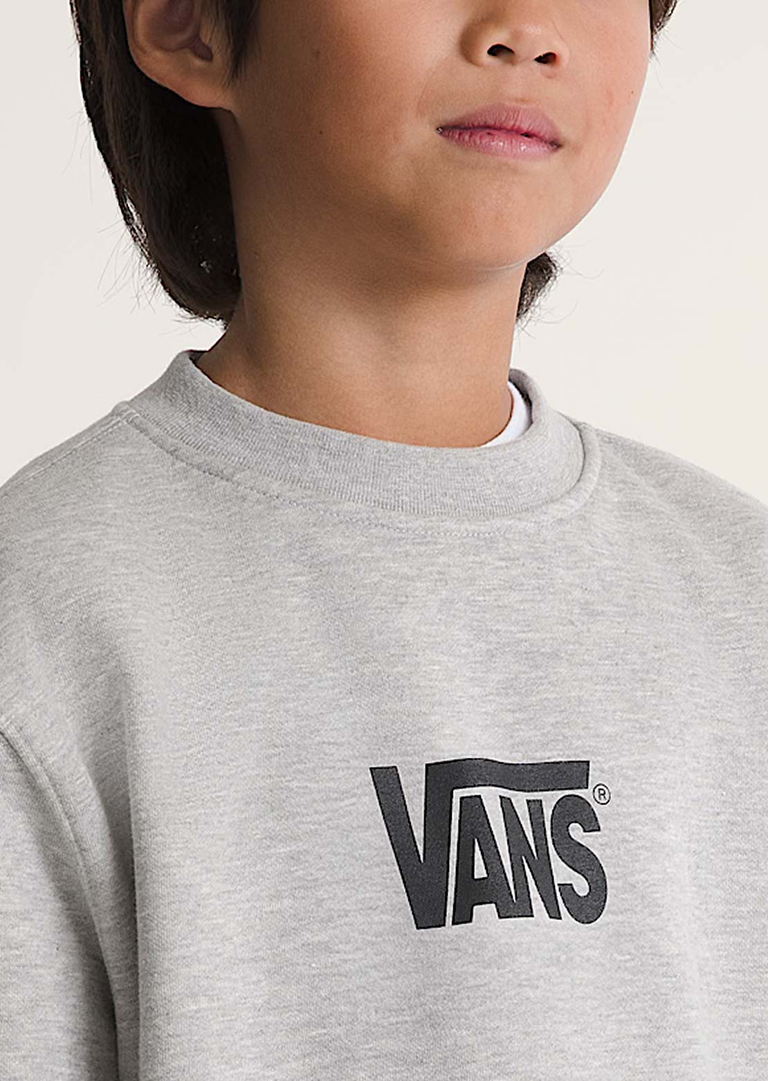Vans Junior Stretch Logo Crew Longsleeve Cement Heather