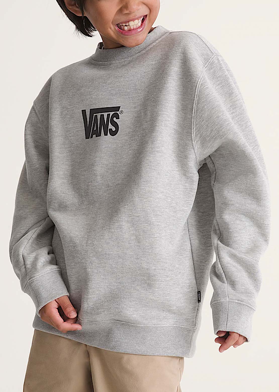 Vans Junior Stretch Logo Crew Longsleeve Cement Heather