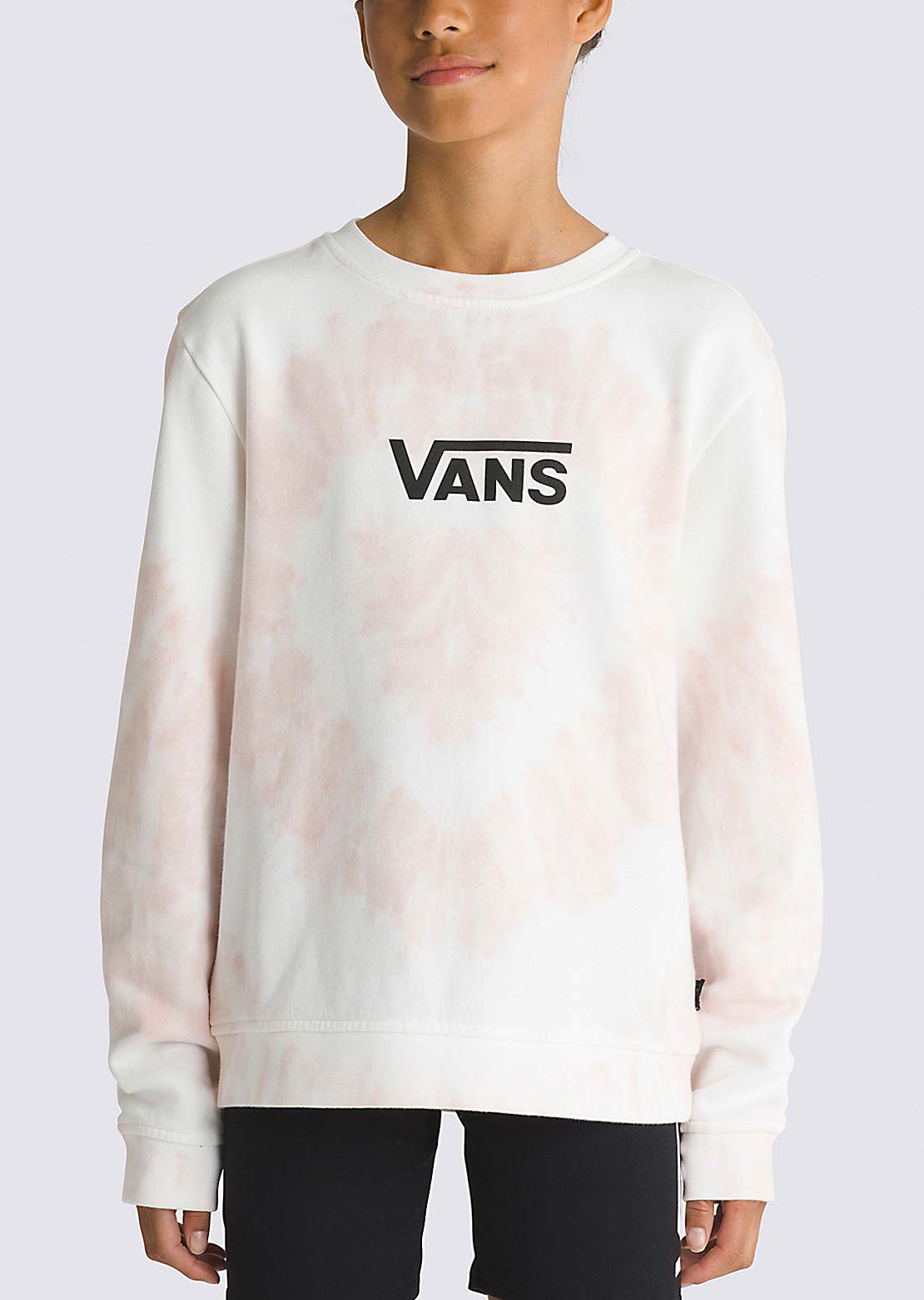 Vans Junior Tie Dye Heart Crew Pullover Chintz Rose