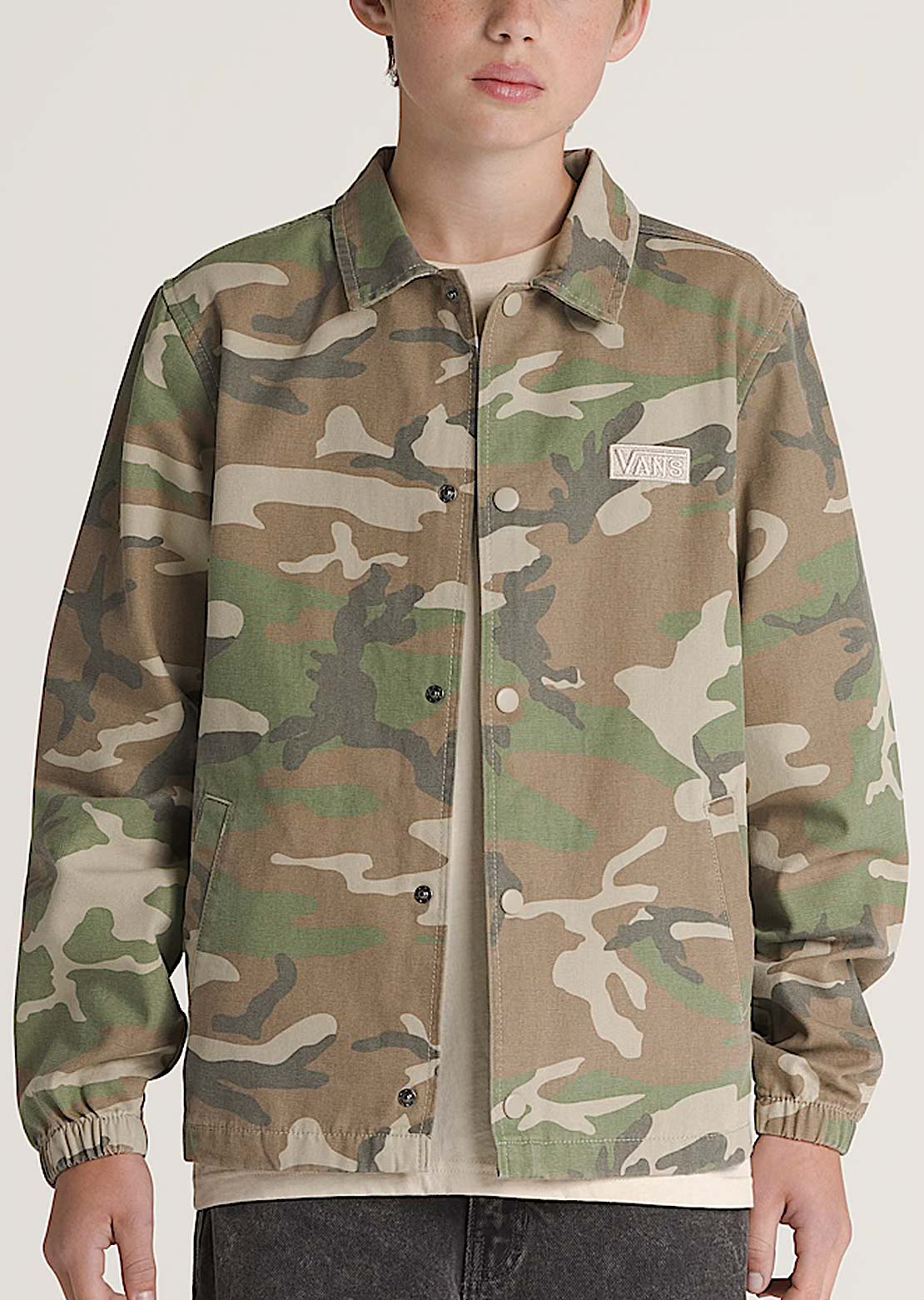 Vans Junior Torrey Canvas Coach Jacket Vintage Camo