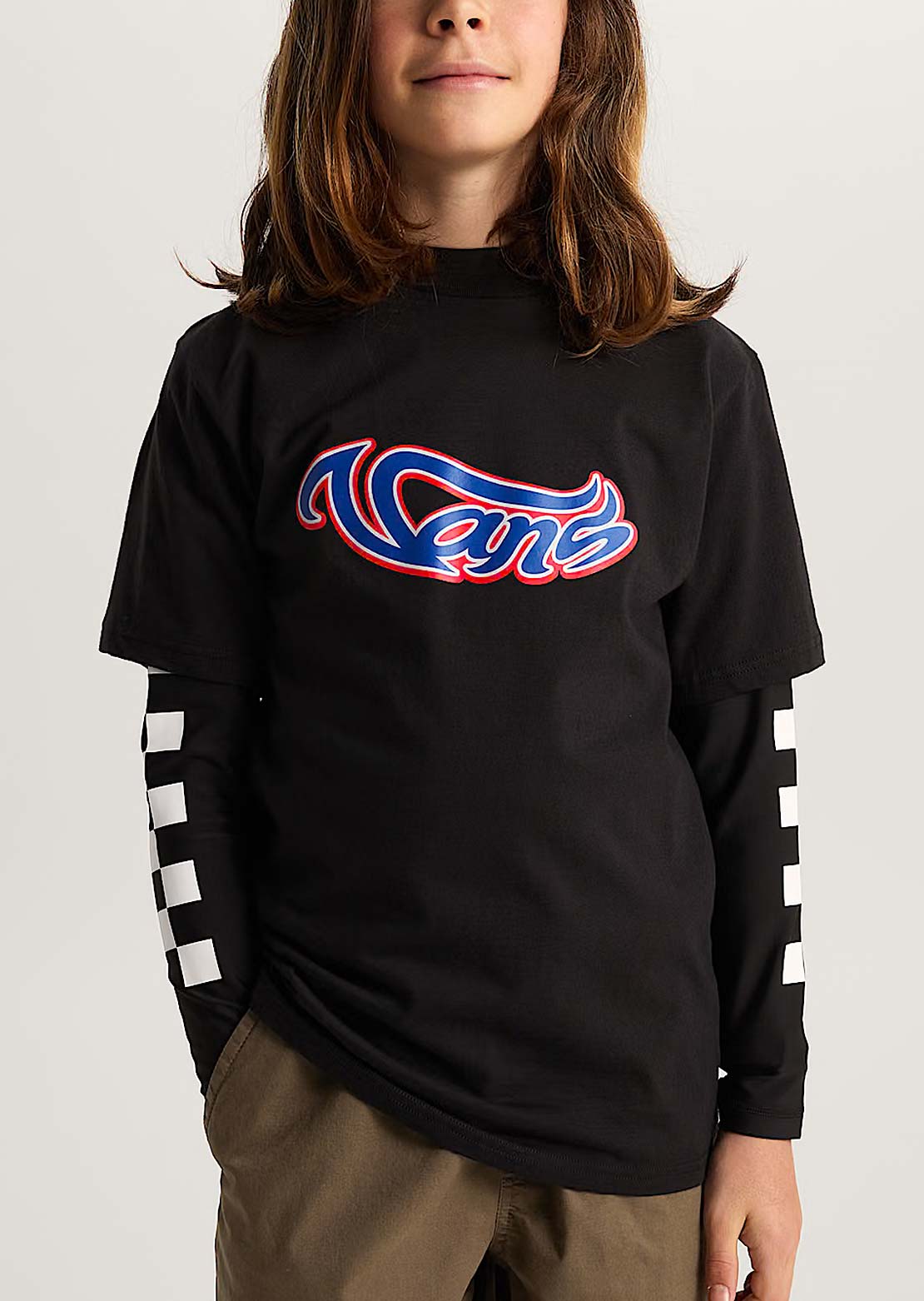 Vans Junior Wavy Script T-Shirt Black