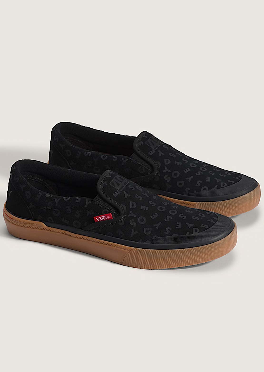 Vans Men's BMX Slip-On Shoes Black/Red/Gum