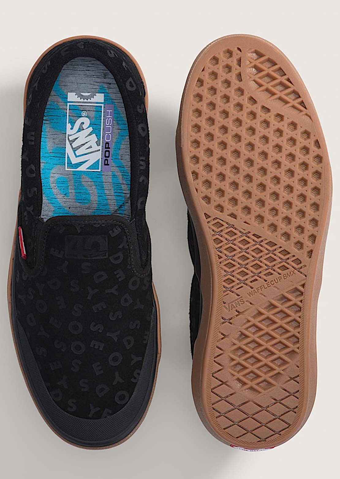 Vans Men's BMX Slip-On Shoes Black/Red/Gum