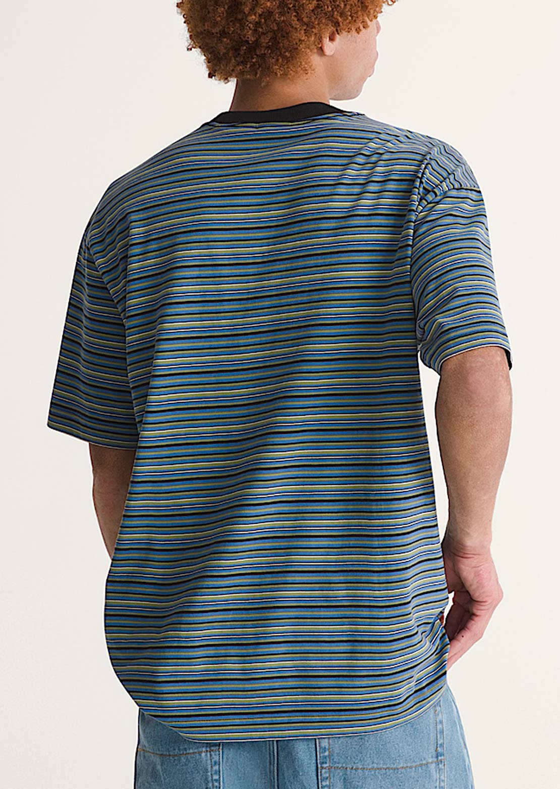 Vans Men's Cameron Stripe Knit T-Shirt Black/True Blue