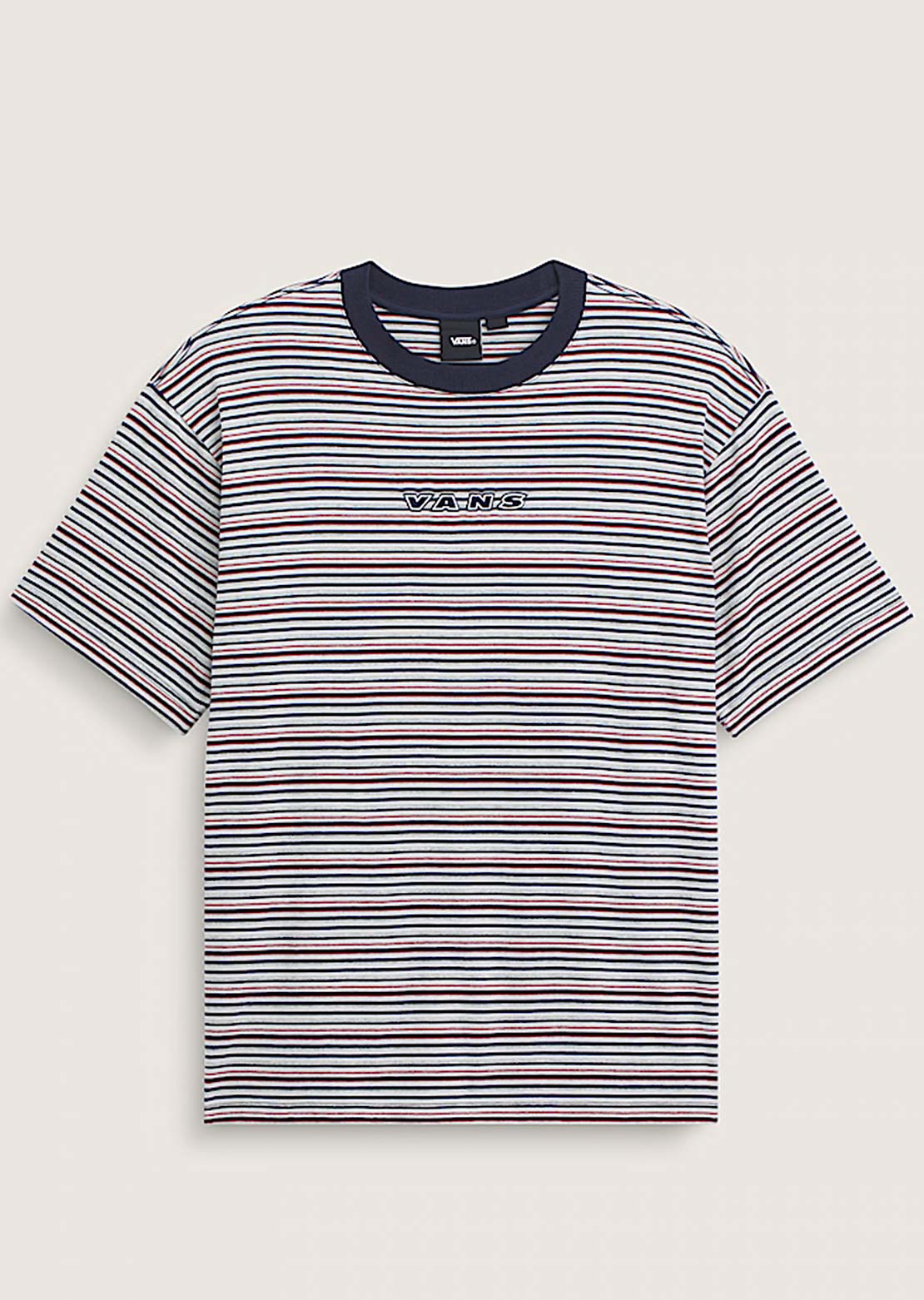 Vans Men's Cameron Stripe Knit T-Shirt Parisian Night/Cement Heather
