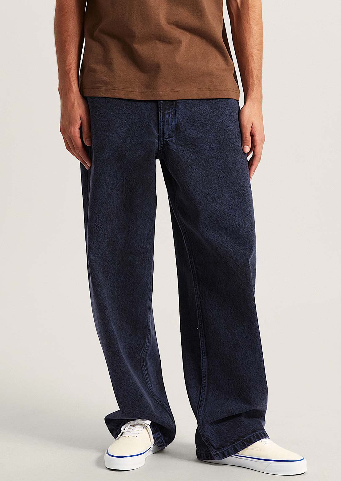 Vans Men's Check-5 Baggy Acid Overdyed Denim Pants Deep Indigo