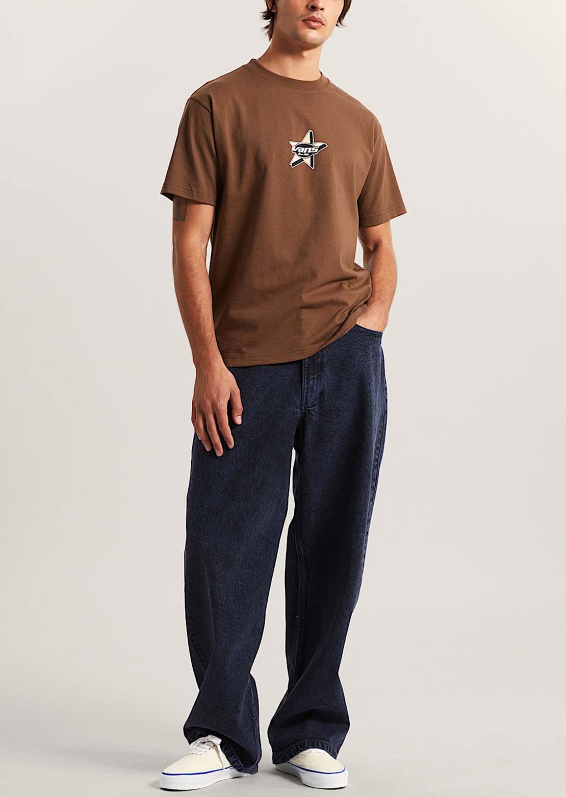 Vans Men's Check-5 Baggy Acid Overdyed Denim Pants Deep Indigo