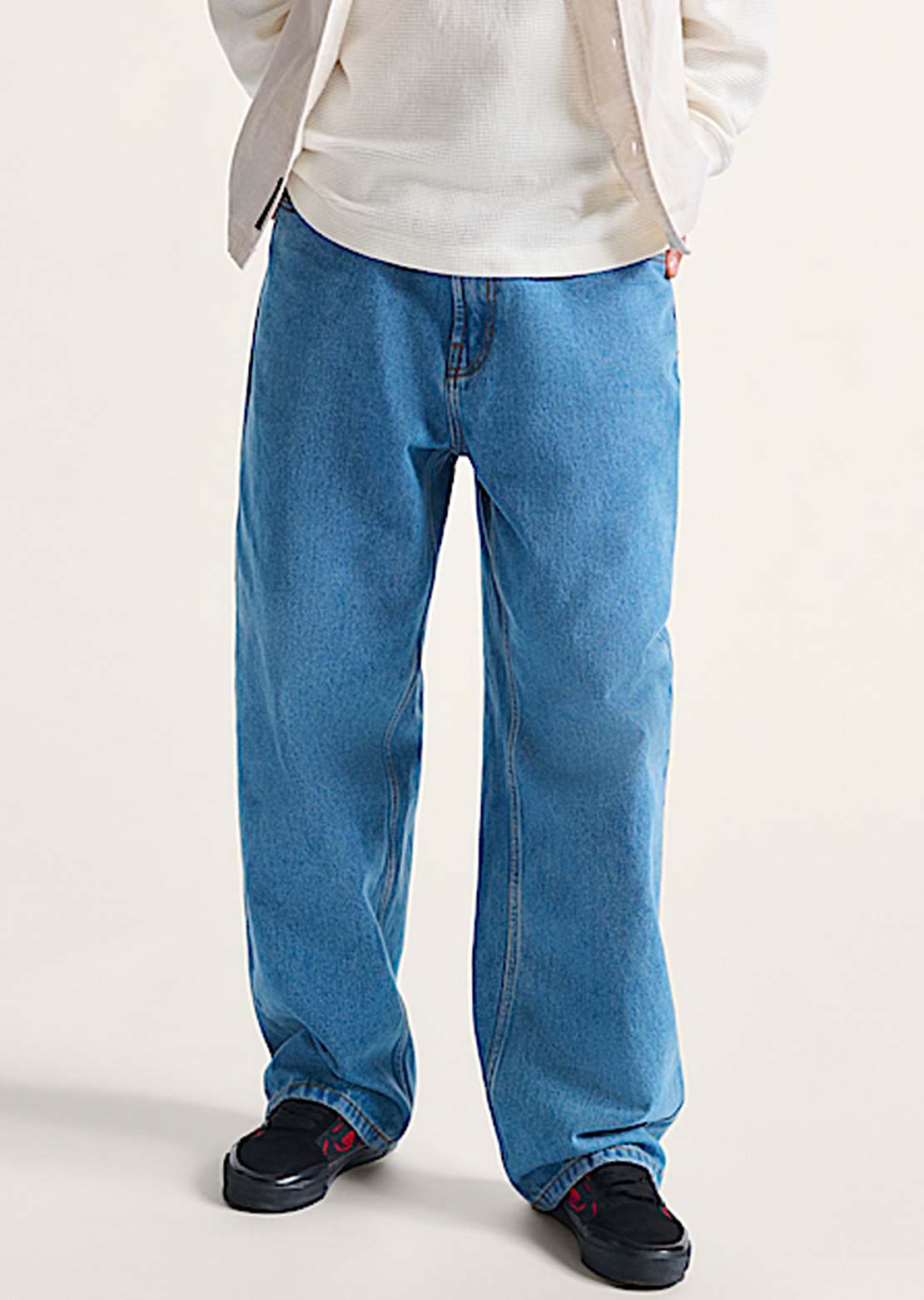 Vans Men's Check-5 Baggy Denim Pants Stonewash Blue