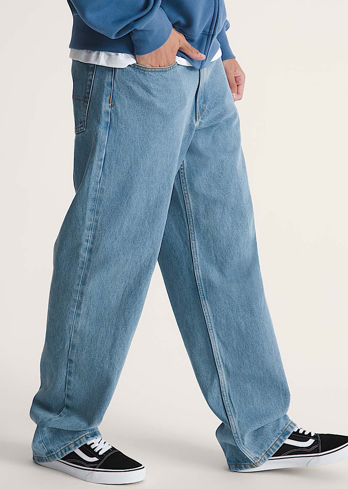 Vans Men's Check-5 Loose Denim Pants Stonewash Blue