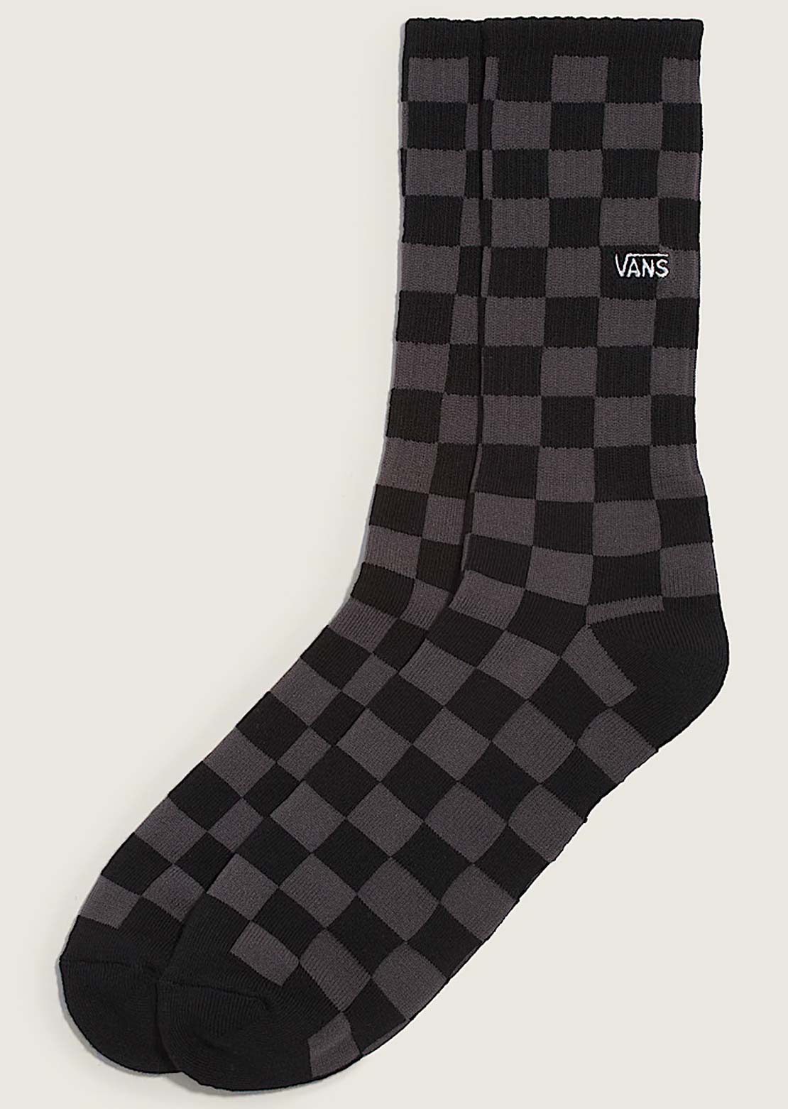 Vans Men's Checkerboard Crew Socks Black/Charcoal