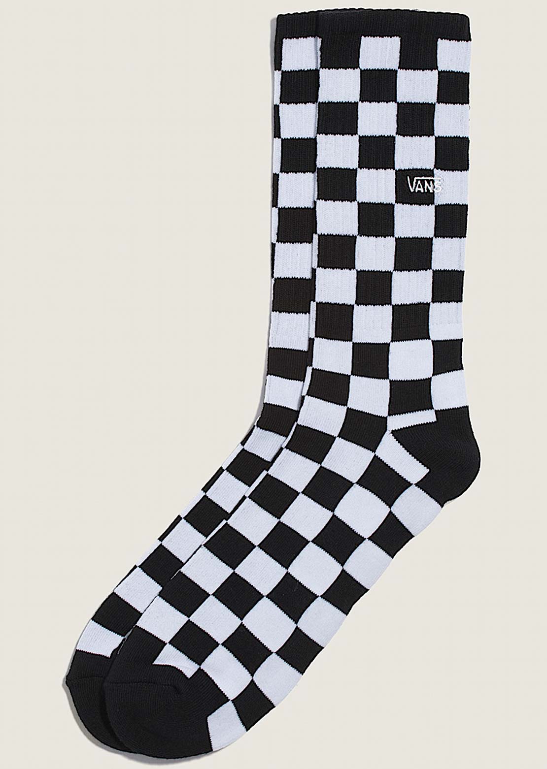 Vans Men's Checkerboard Crew Socks Black/White