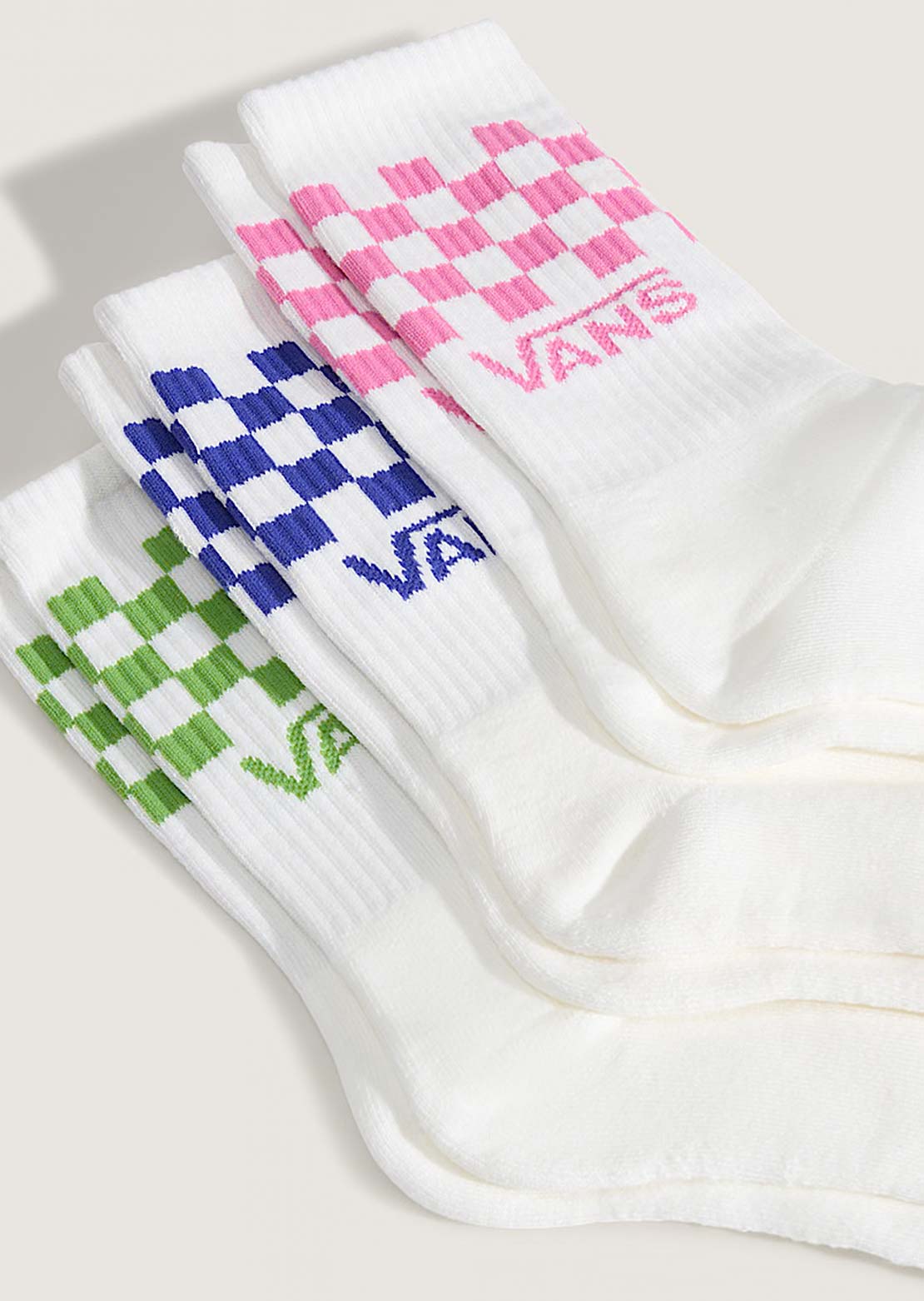 Vans Men's Classic Check Crew Socks Pink Fizz