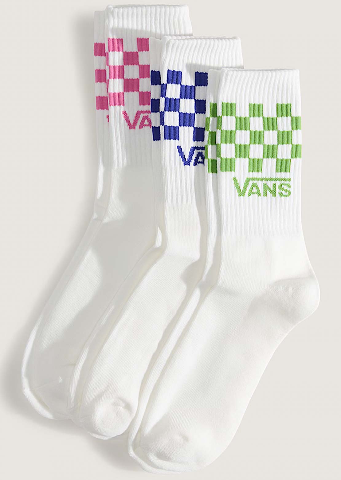 Vans Men's Classic Check Crew Socks Pink Fizz