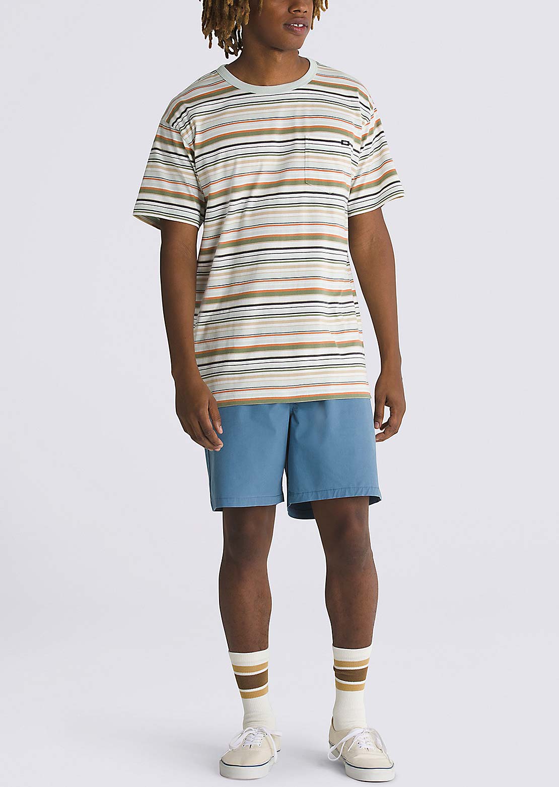 Vans Men&#39;s Cullen SS T-Shirt Pale Aqua/Marshmallow