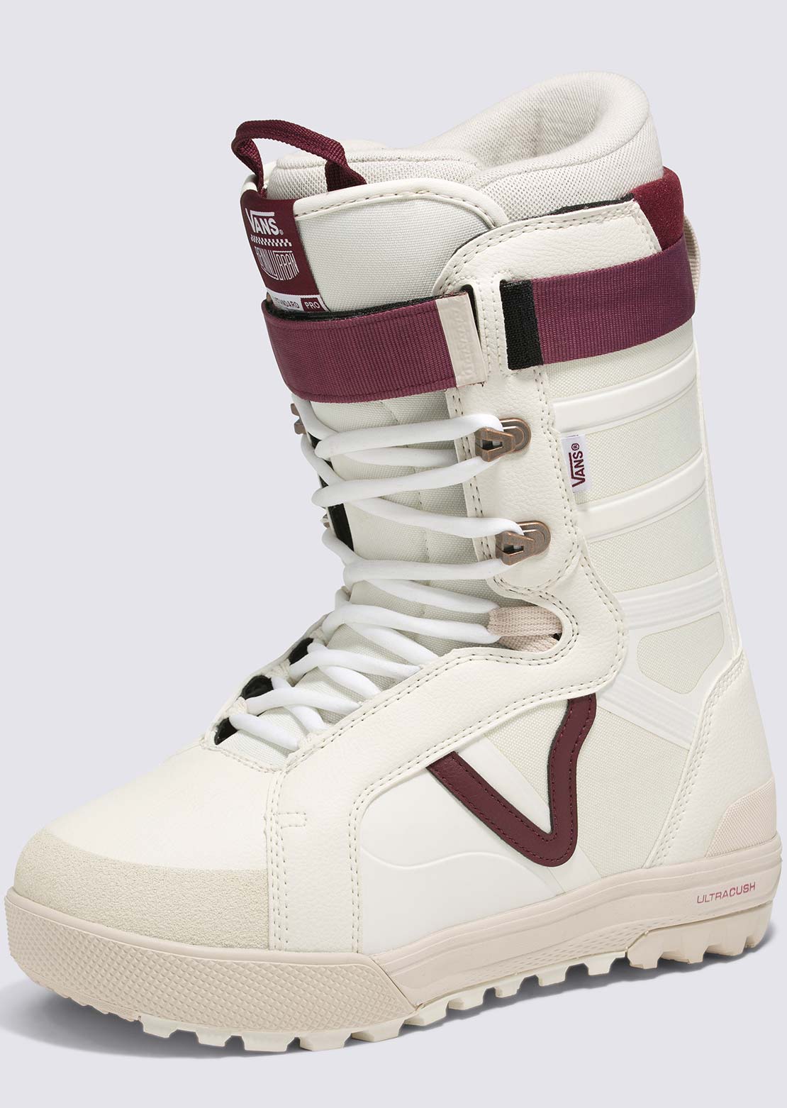 Vans Men's Hi-Standard Pro Snowboard Boots Benny Urban Marshmallow/Burgundy