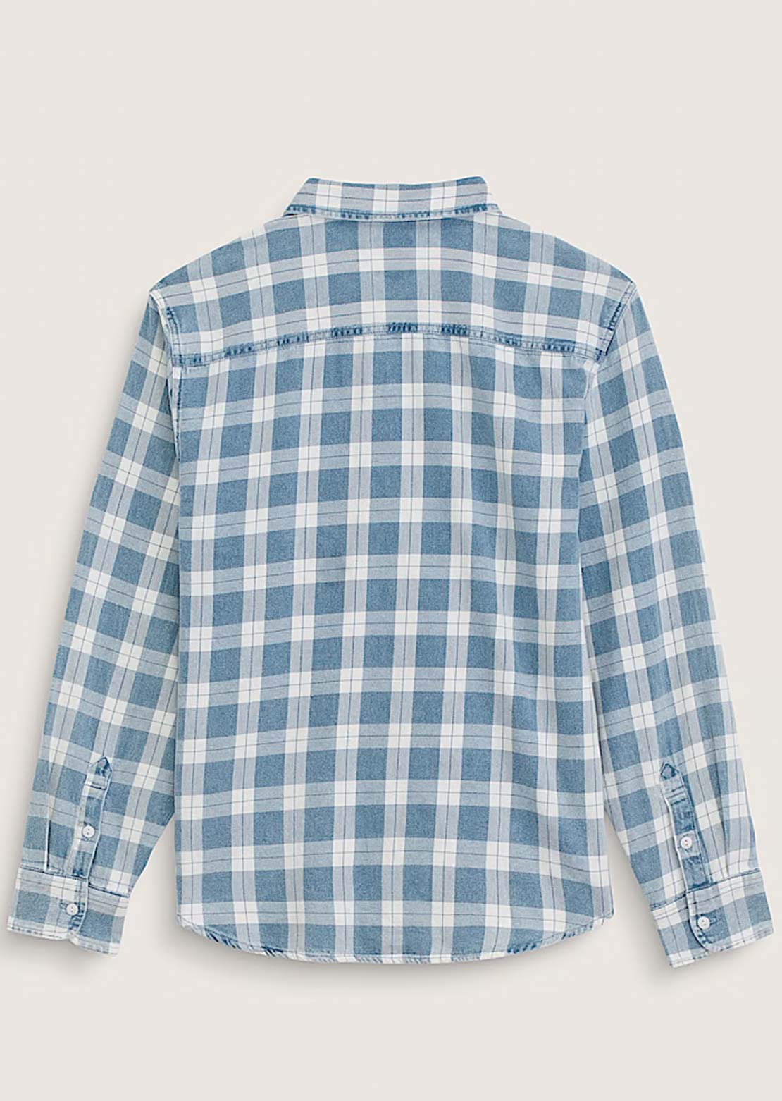 Vans Men's Lawson Vintage Indigo Long Sleeve Button Up Shirt Bleach Indigo