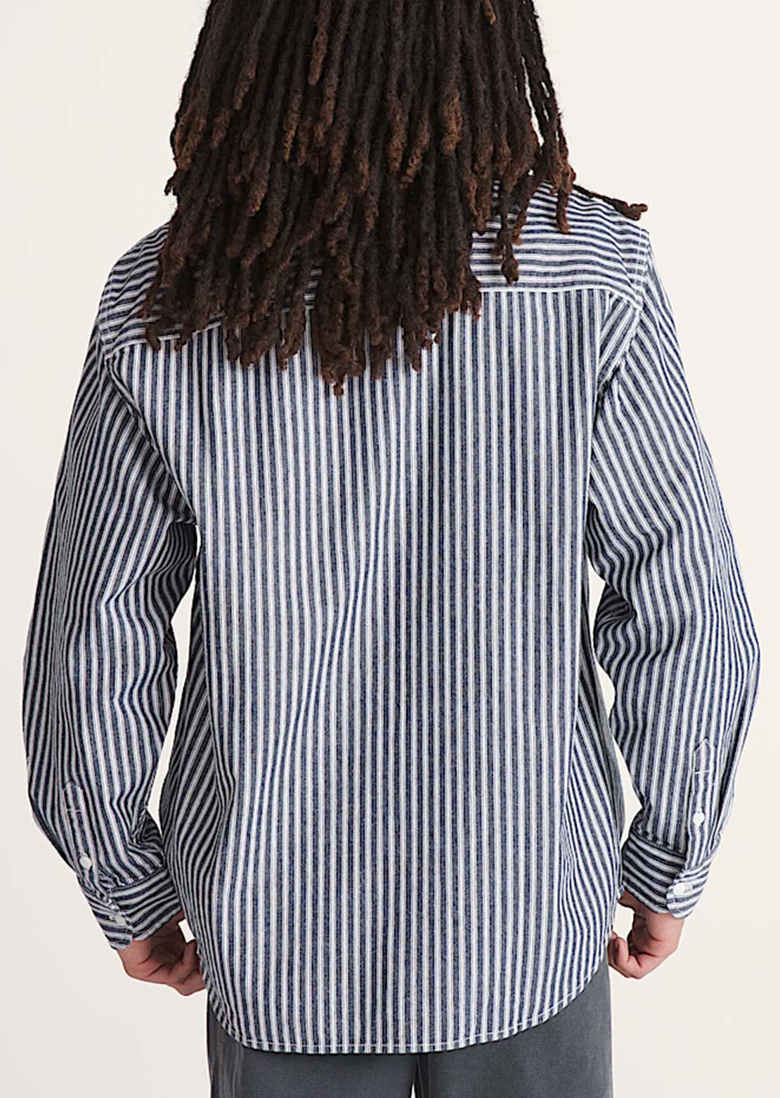 Vans Men's Lawson Work Stripe Long Sleeve Button Up Shirt