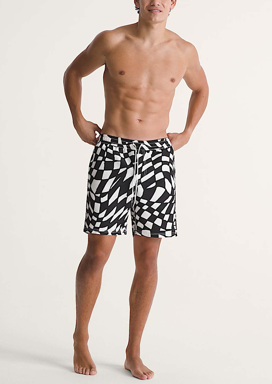 Vans Men's Primary II Elastic Printed Boardshorts Black/White