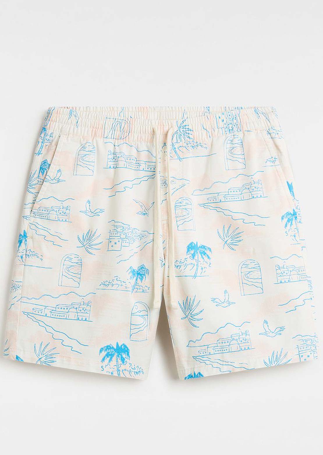 Vans Men&#39;s Range Relaxed Elastic Shorts Marshmallow/Malibu Blue