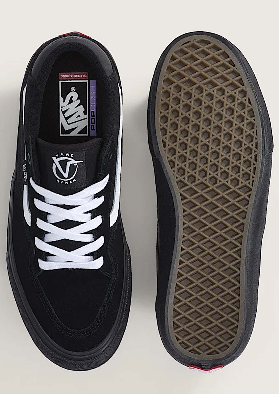 Vans Men's Rowan Shoes Black/Black/White