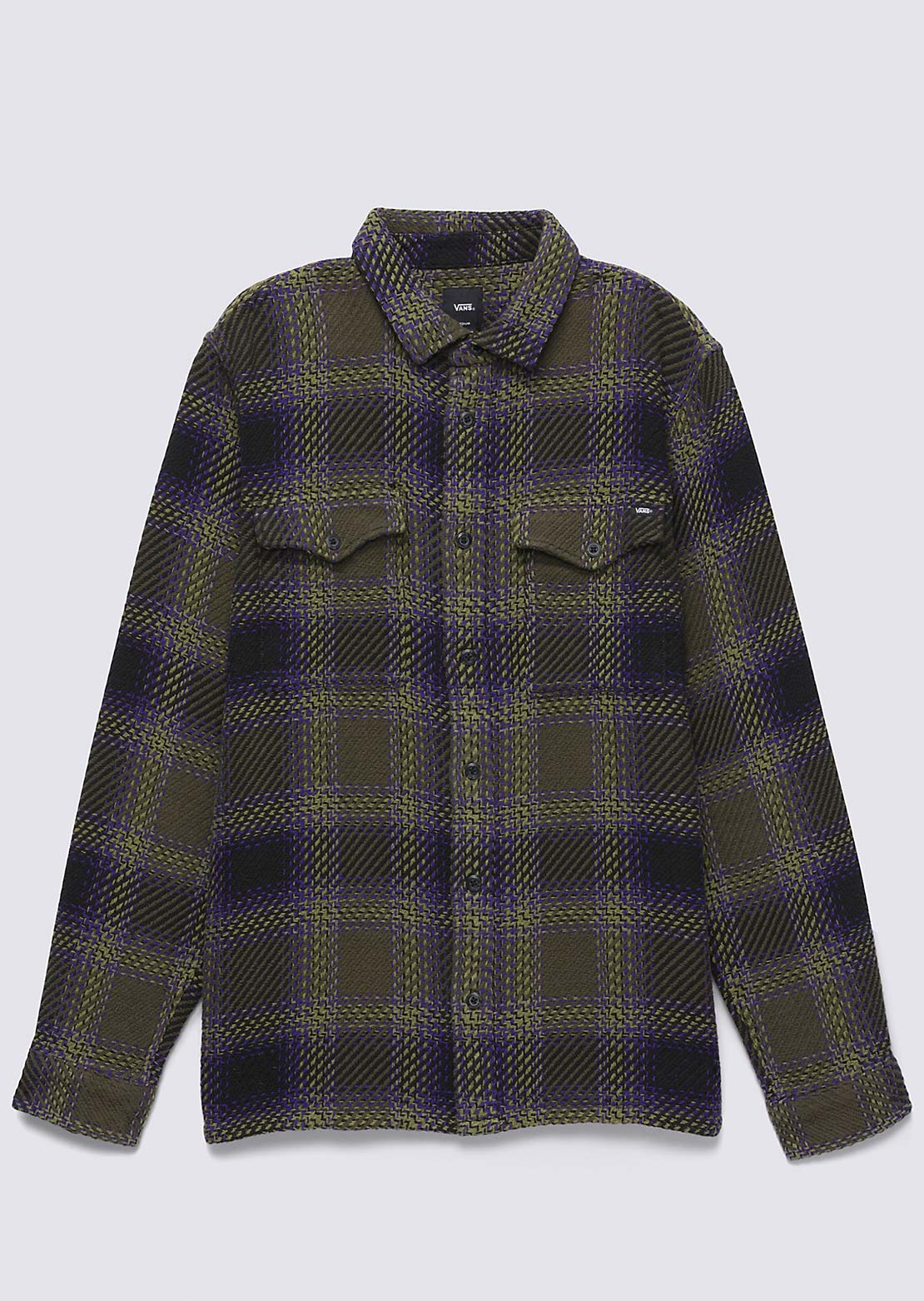Vans Men&#39;s Saviano Woven Long Sleeve Black/Grape Leaf
