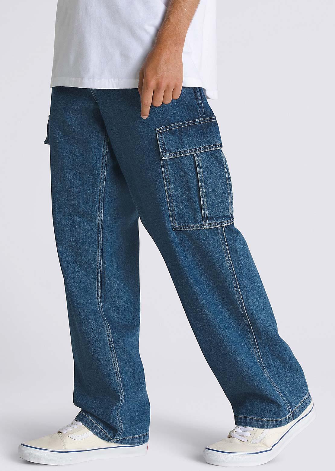 Vans Men's Service Cargo Loose Denim Pant Vintage Indigo